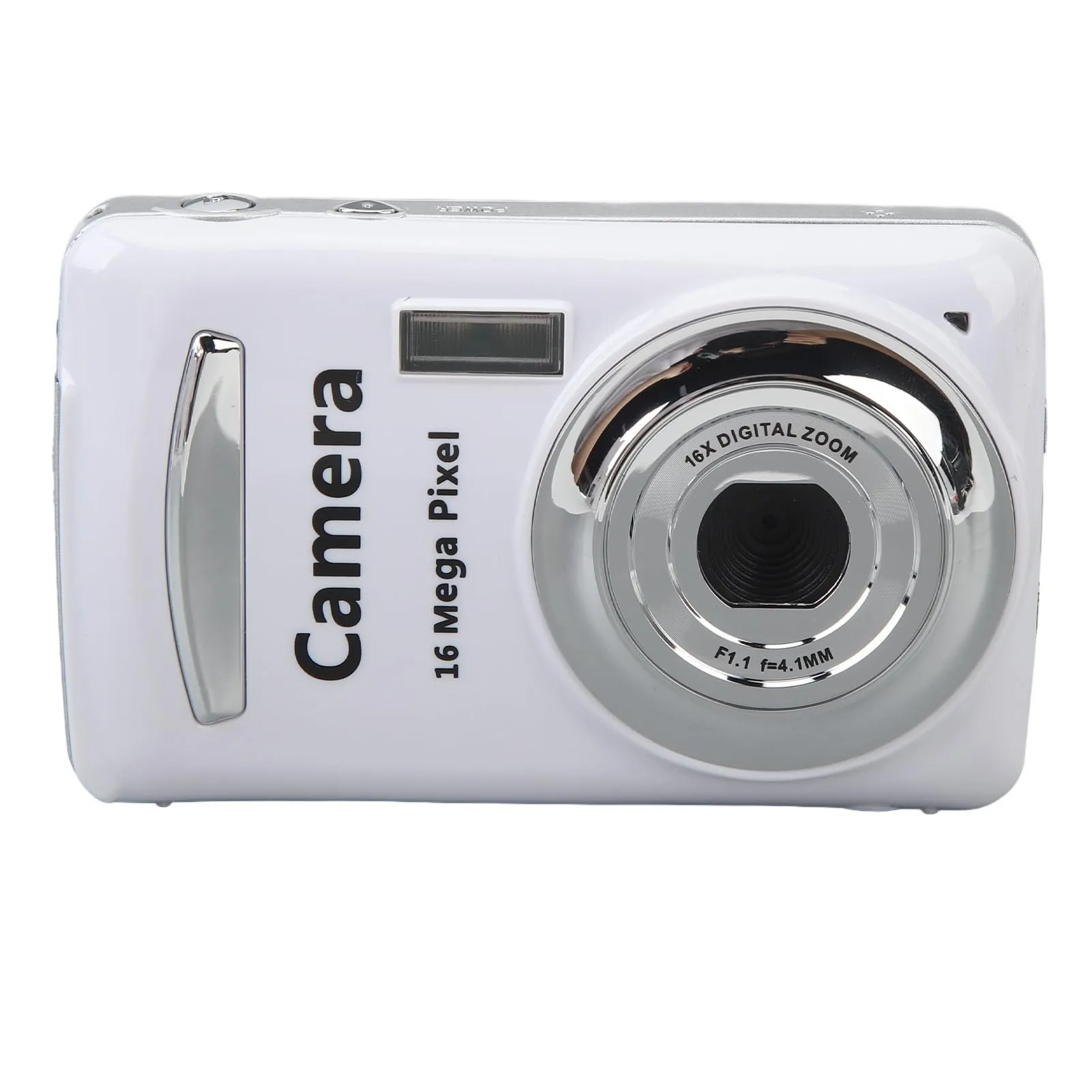 16MP Compact Digital Camera with 1080P Video, 16X Zoom, Stabilization & 2.4' Screen (White)