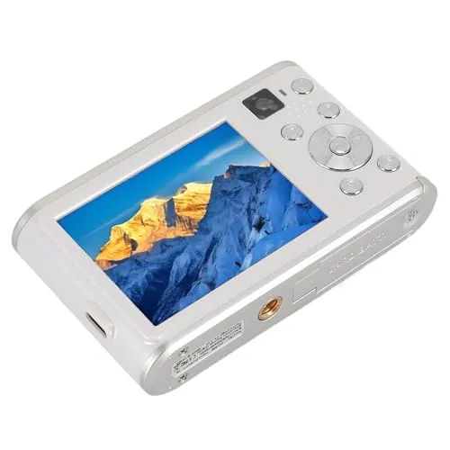 4K Digital Camera 48MP Compact Camera with Dual Autofocus, Rechargeable, 2.8' Screen, White