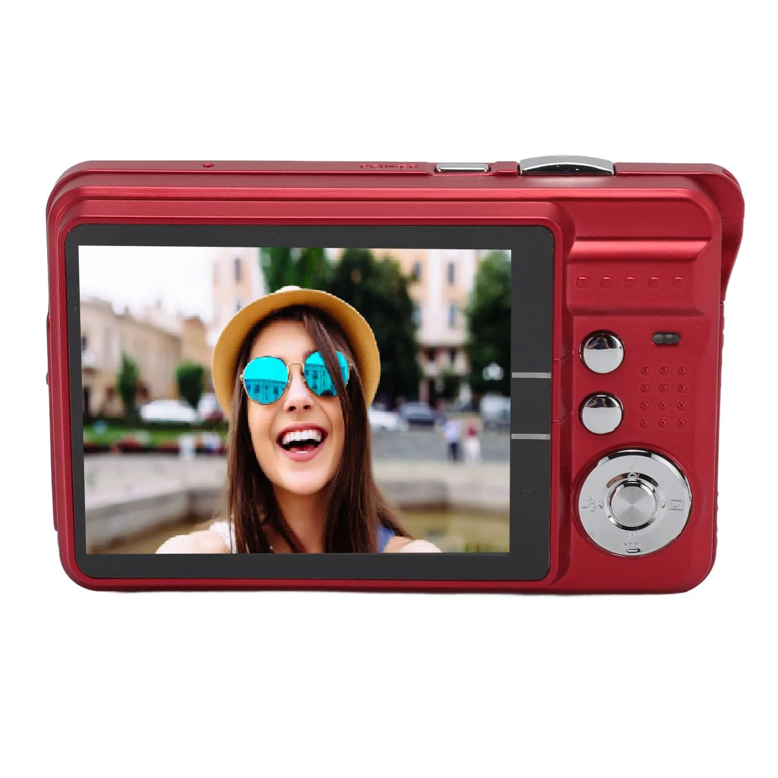 4K Digital Camera with 8X Zoom, 2.7' Screen, Compact Vlogging, Continuous Shooting, Red