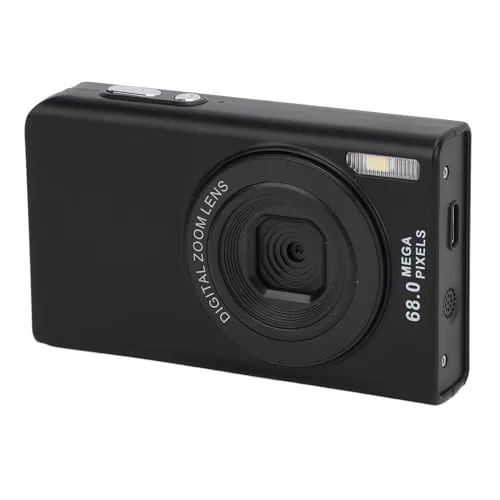 4K Vlogging Camera 68MP Digital Camera with Auto Focus and Anti Shake (Black)