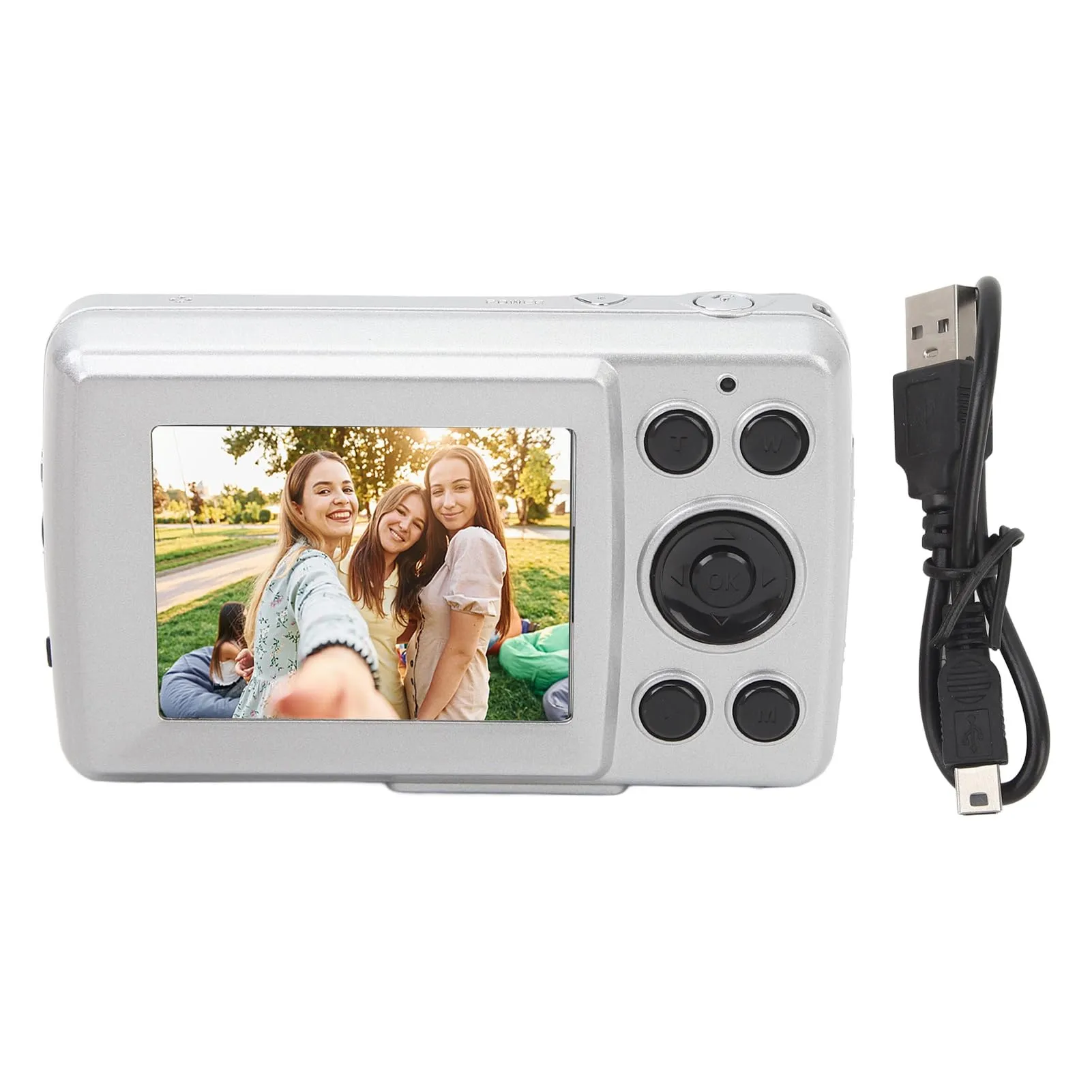 Akozon Compact Camera 16MP 2.4' Display 16X Zoom 1080P Video Multi-Axis Stabilization