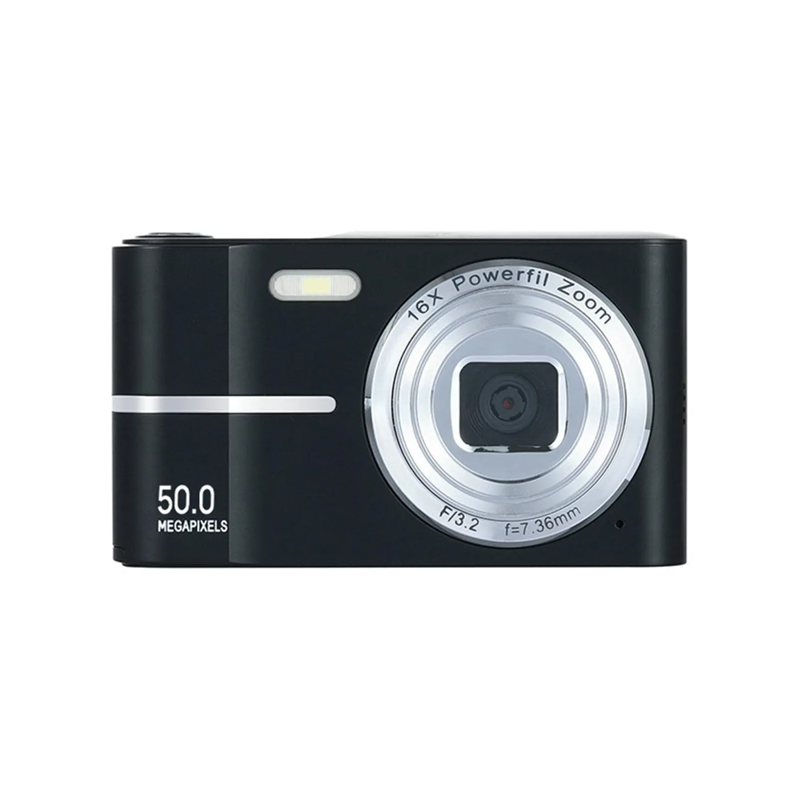 Black 1080P High-Definition Digital Camera, 44MP, 16X Zoom, No Shake, Compact Design