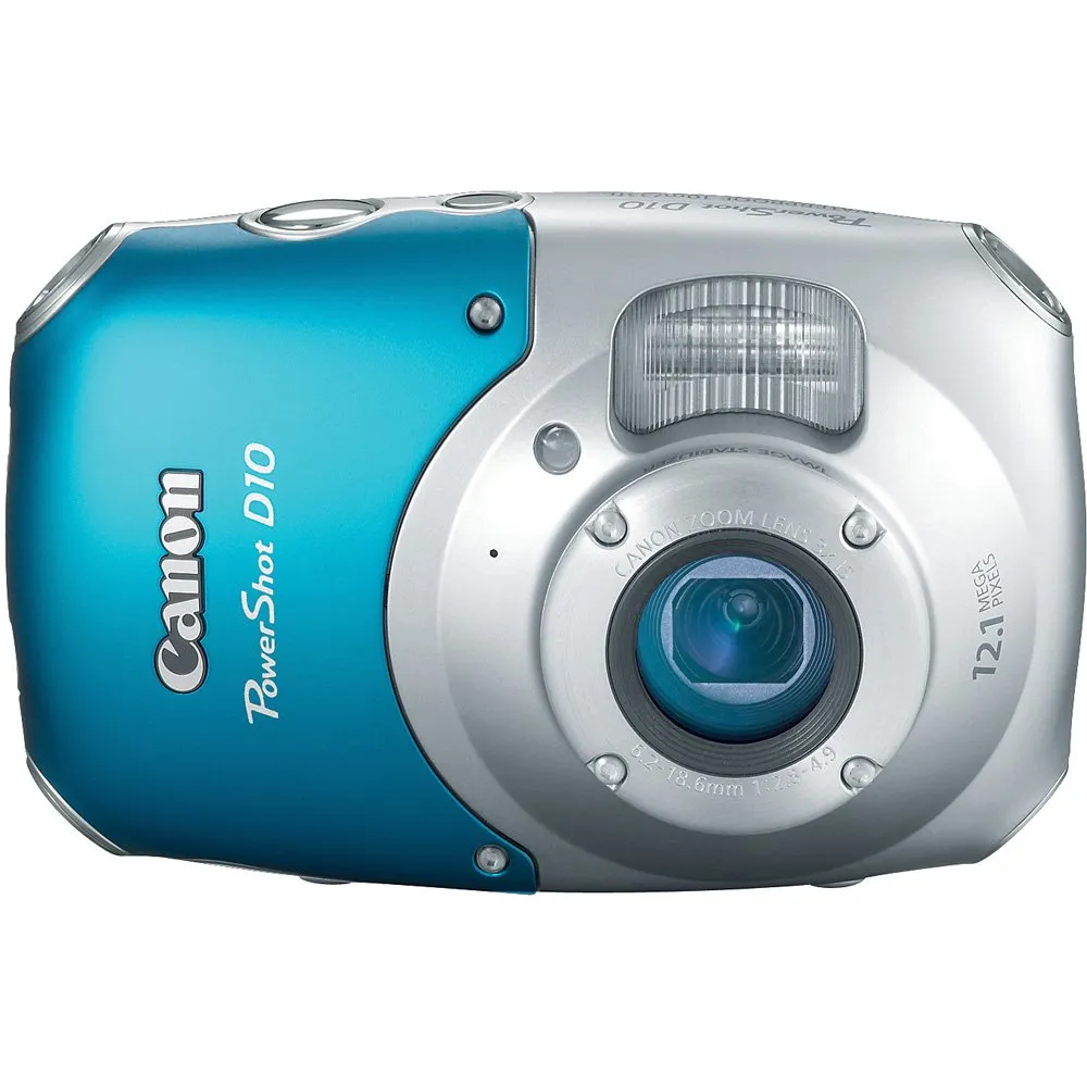 Canon 12.1MP PowerShot Waterproof Digital Camera - Blue/Silver with 15 Shooting Modes