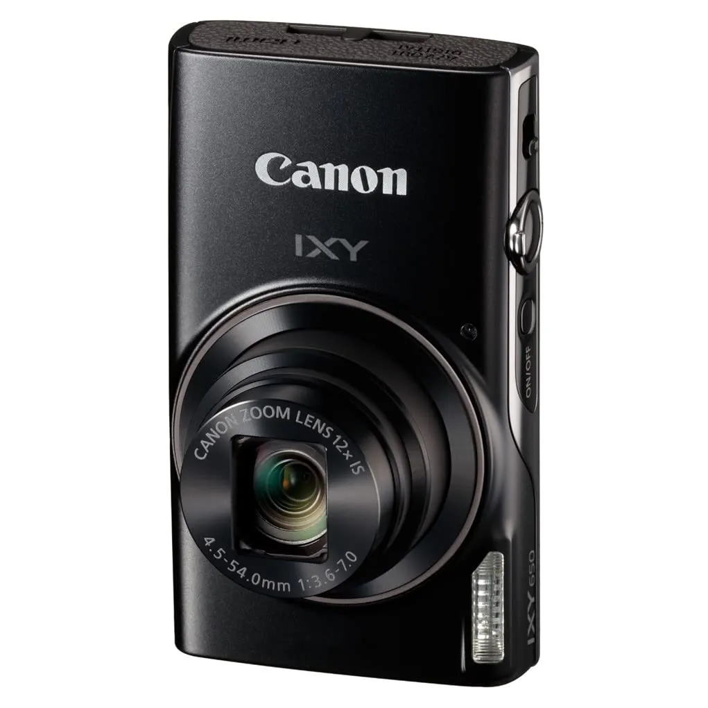 Canon IXY 650 Compact Digital Camera, 12x Optical Zoom, 20.2MP, Black (Renewed)