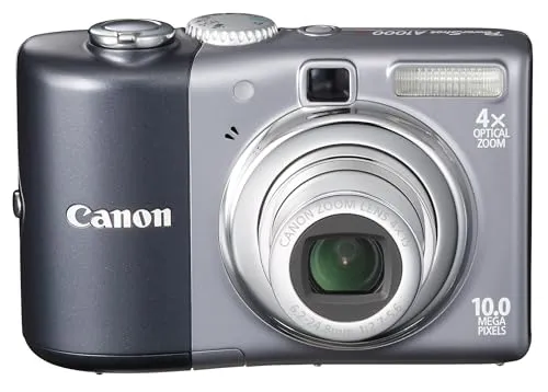 Canon Powershot A1000IS 10MP Digital Camera - 4x Optical Zoom, Grey (Renewed)