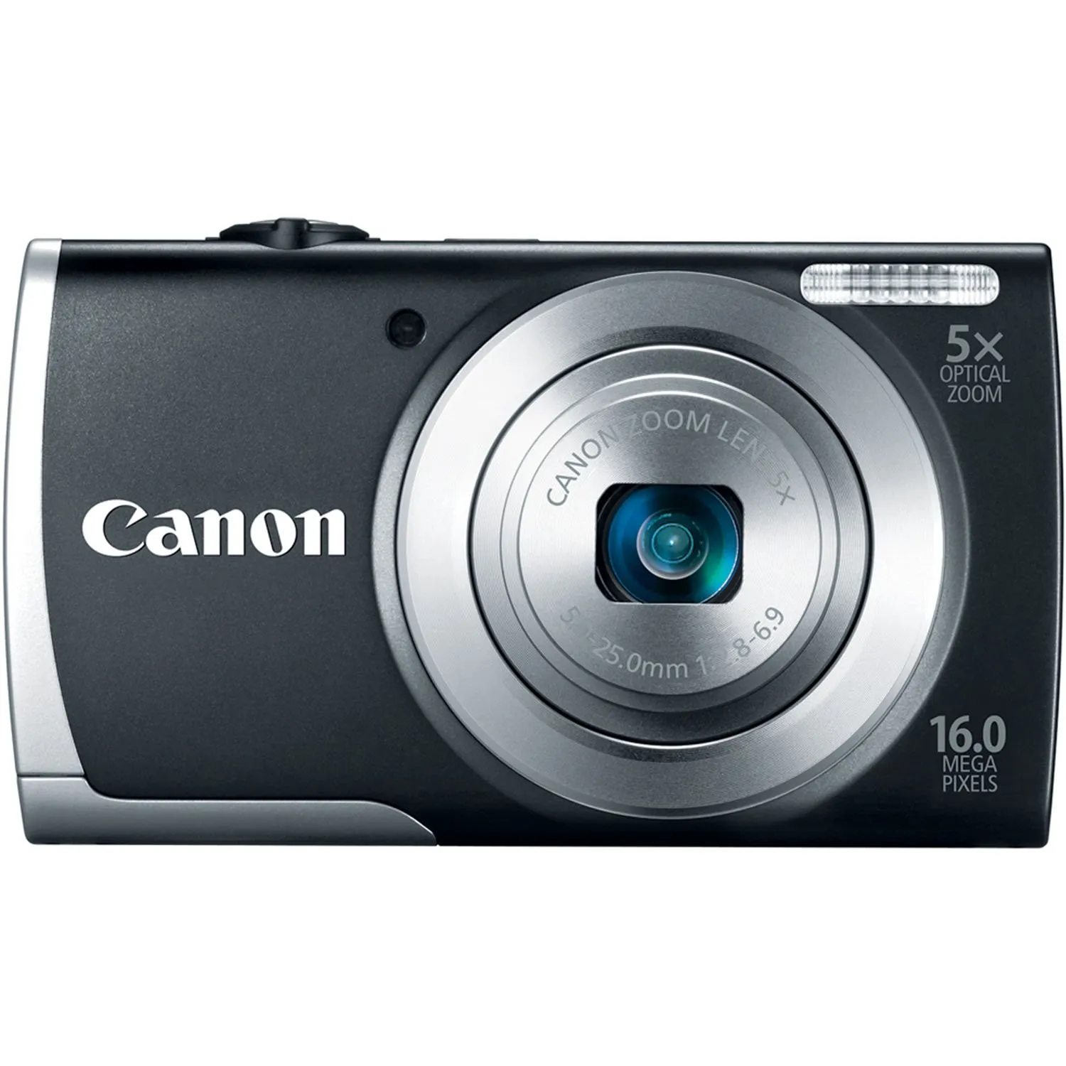 Canon PowerShot A2500 16MP Digital Camera, 5x Optical Zoom, 2.7' LCD, Black (Renewed)