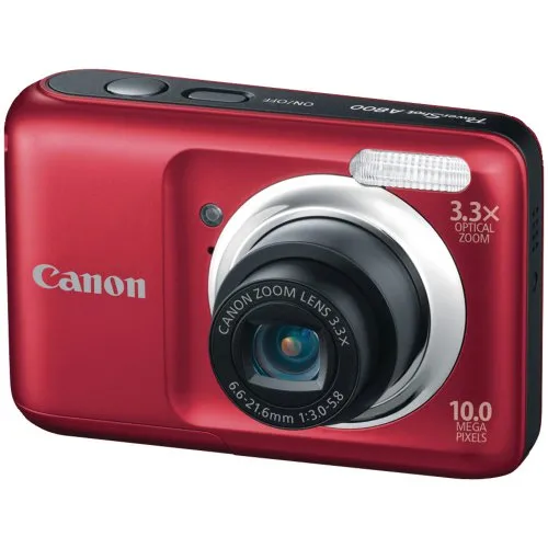 Canon Powershot A800 10MP Digital Camera Red with 3.3x Optical Zoom Renewed