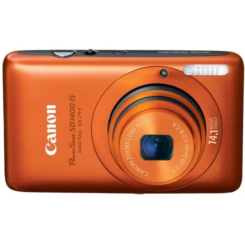 Canon PowerShot SD1400IS 14.1MP Digital Camera, 4x Zoom, 2.7-Inch LCD, Orange