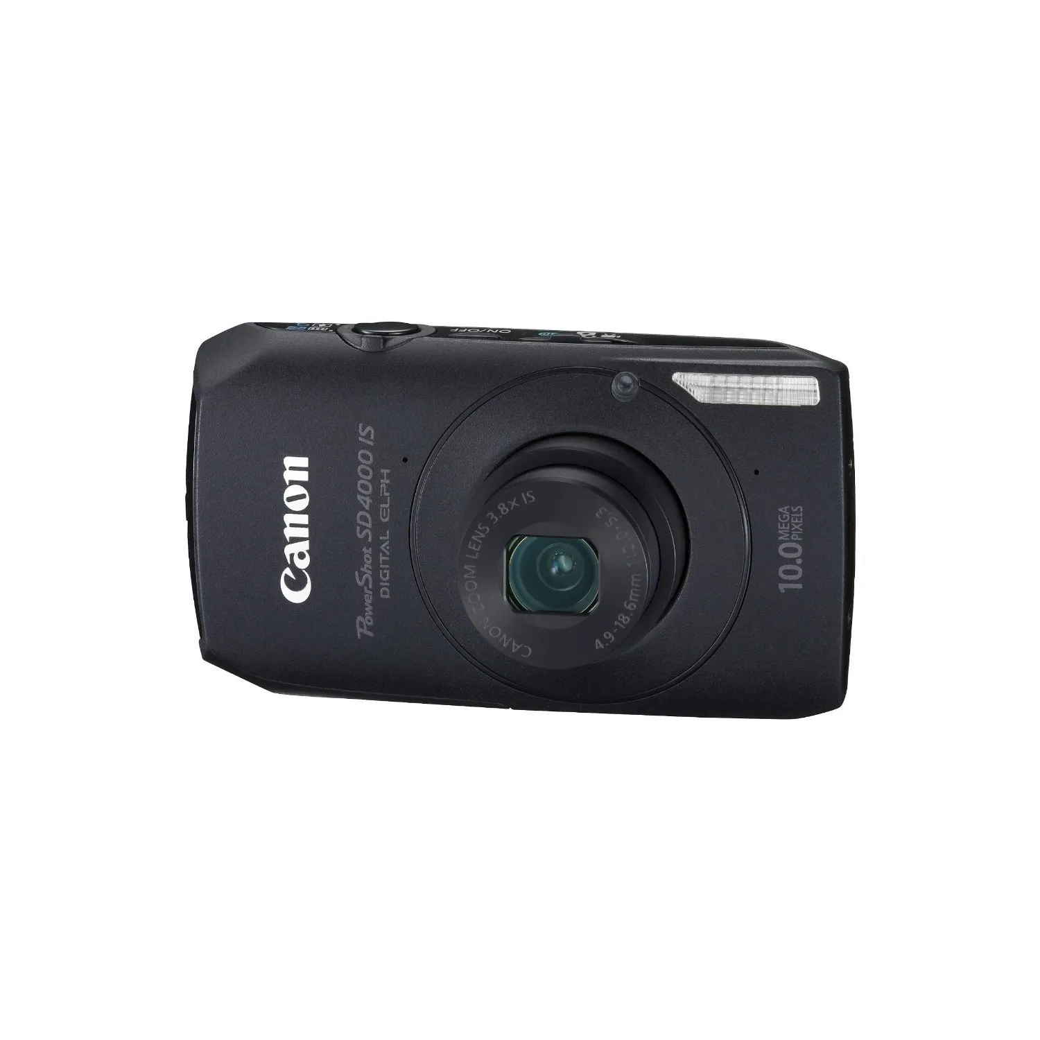 Canon PowerShot SD4000IS 10MP CMOS Digital Camera, 3.8x Zoom, f/2.0 Lens, Black