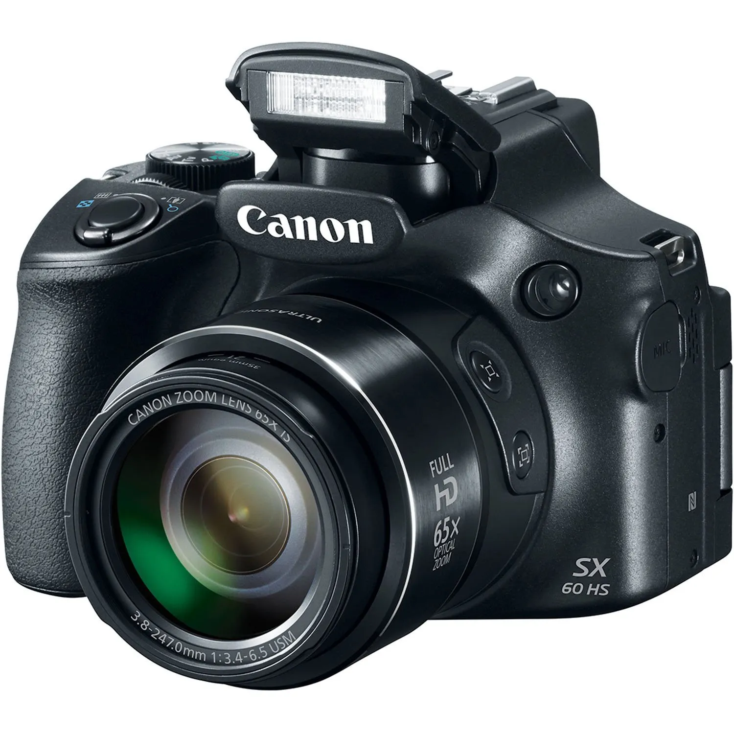 Canon Powershot SX60 16.1MP Camera with 65x Zoom, 3-inch Tilt Screen, Black (Renewed)