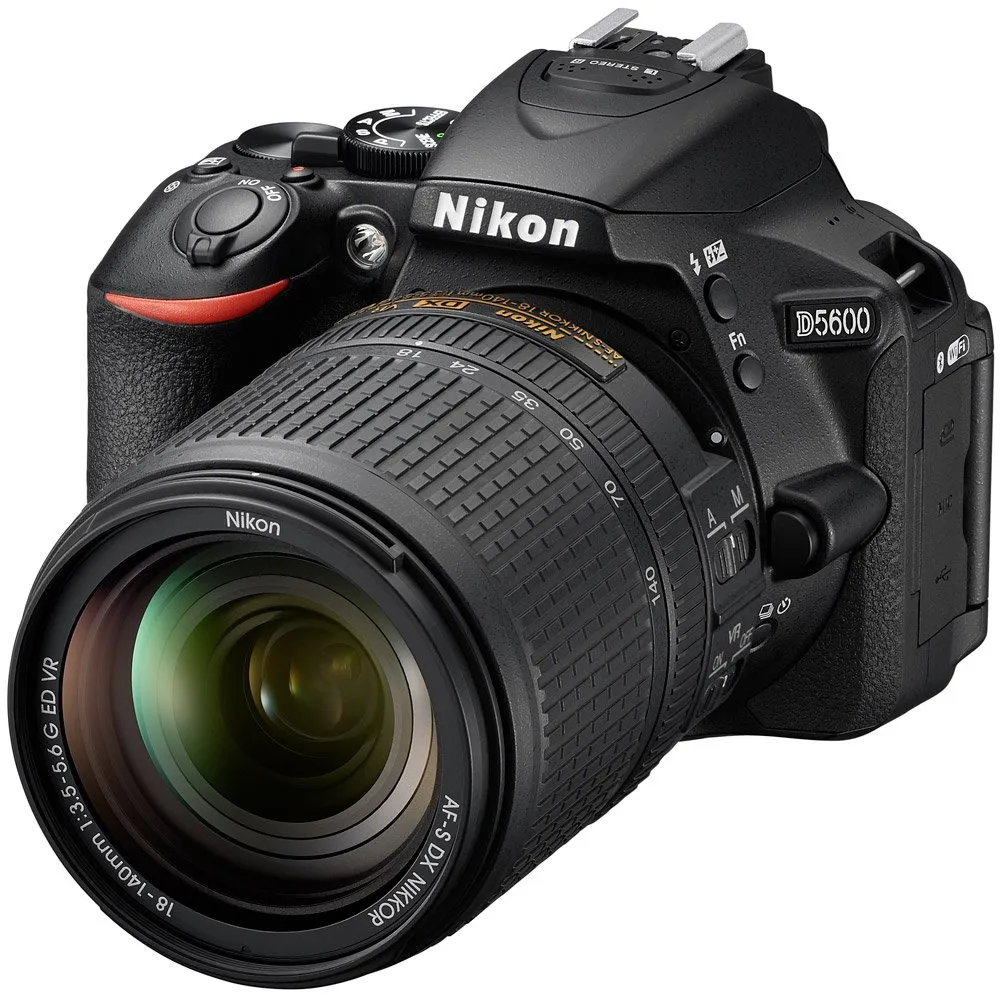 D5600 DX-format Digital SLR Camera with 18-140mm Lens, 24.2MP, 3.2' Vari-Angle Touchscreen