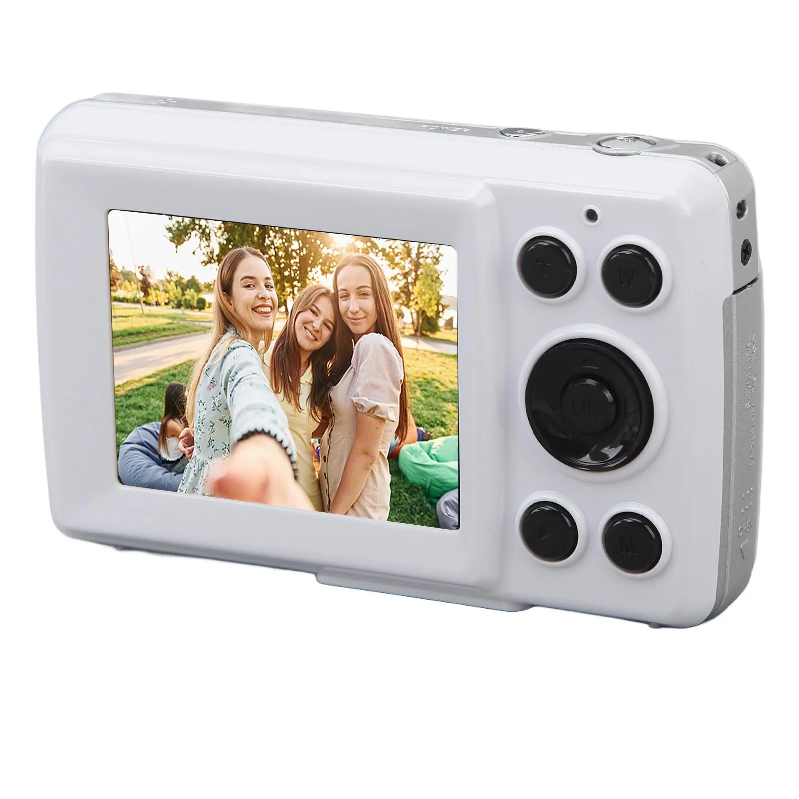 Digital Camera FHD 1080P Autofocus 16MP Kids Vlogging Camera, 16X Zoom, Compact White