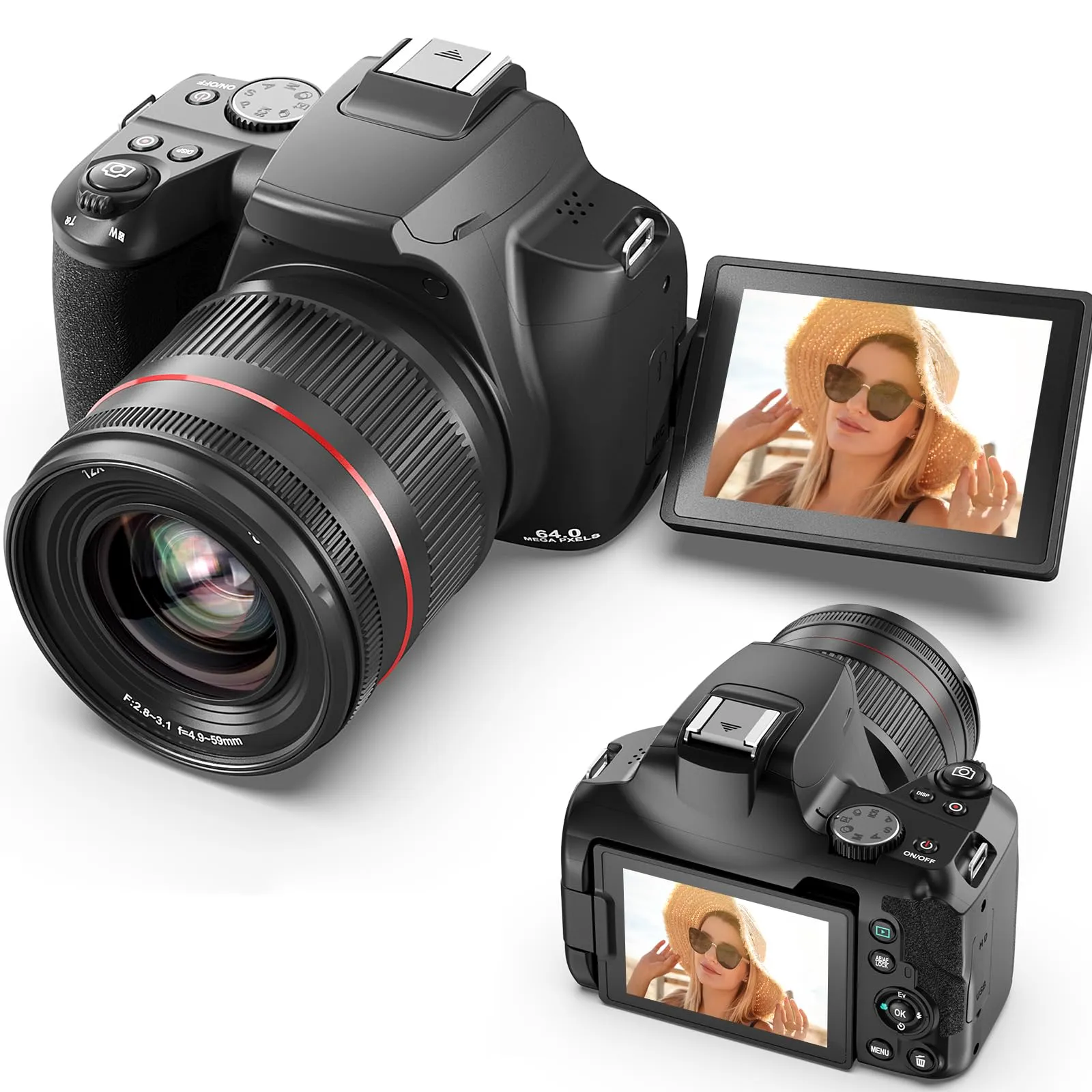 Digital Camera Mo-G700-US Monitech 48MP Compact with 16x Optical Zoom & 3-inch Display