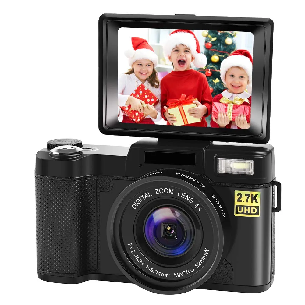 Digital Vlogging Camera 24MP 2.7K Full HD Flip Screen, Compact & Lightweight Design