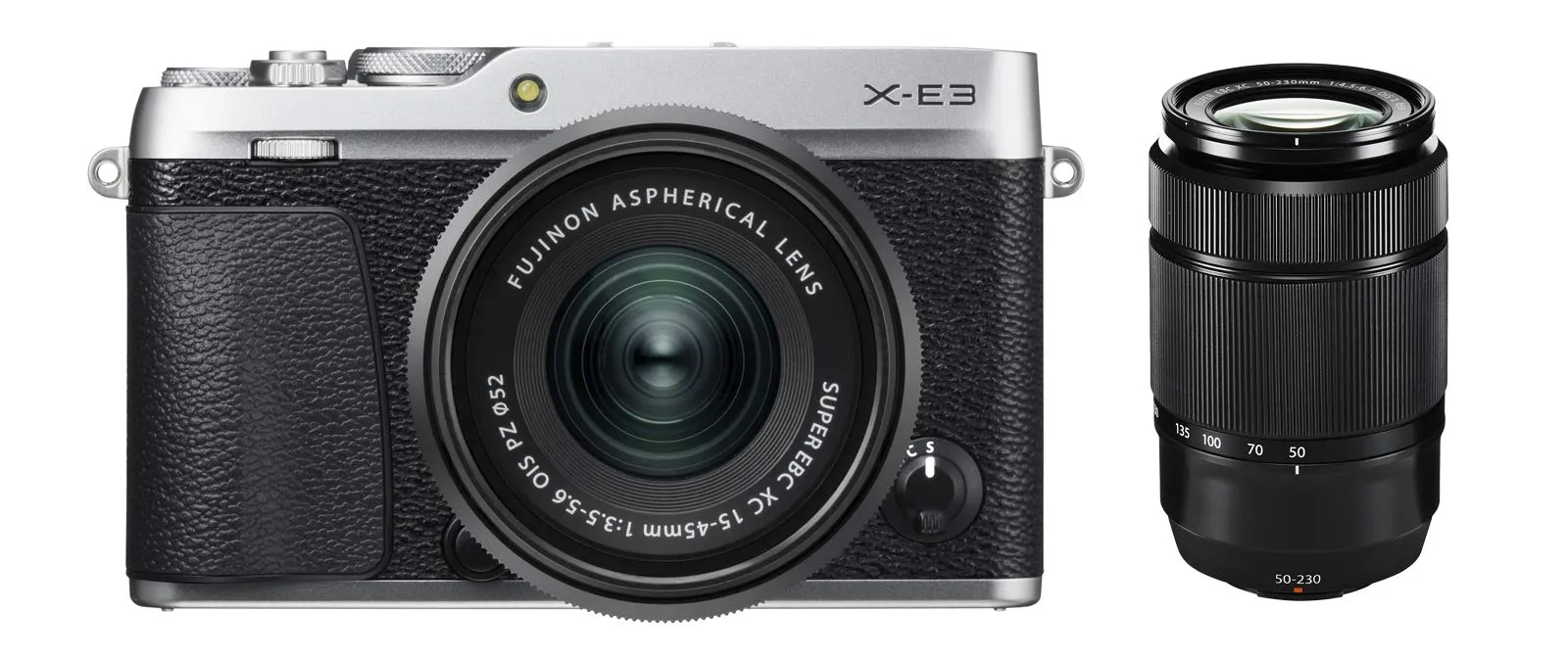 Fujifilm X-E3 Mirrorless Camera Kit with XC15-45mm & XC50-230mm Lenses, 24MP, Silver