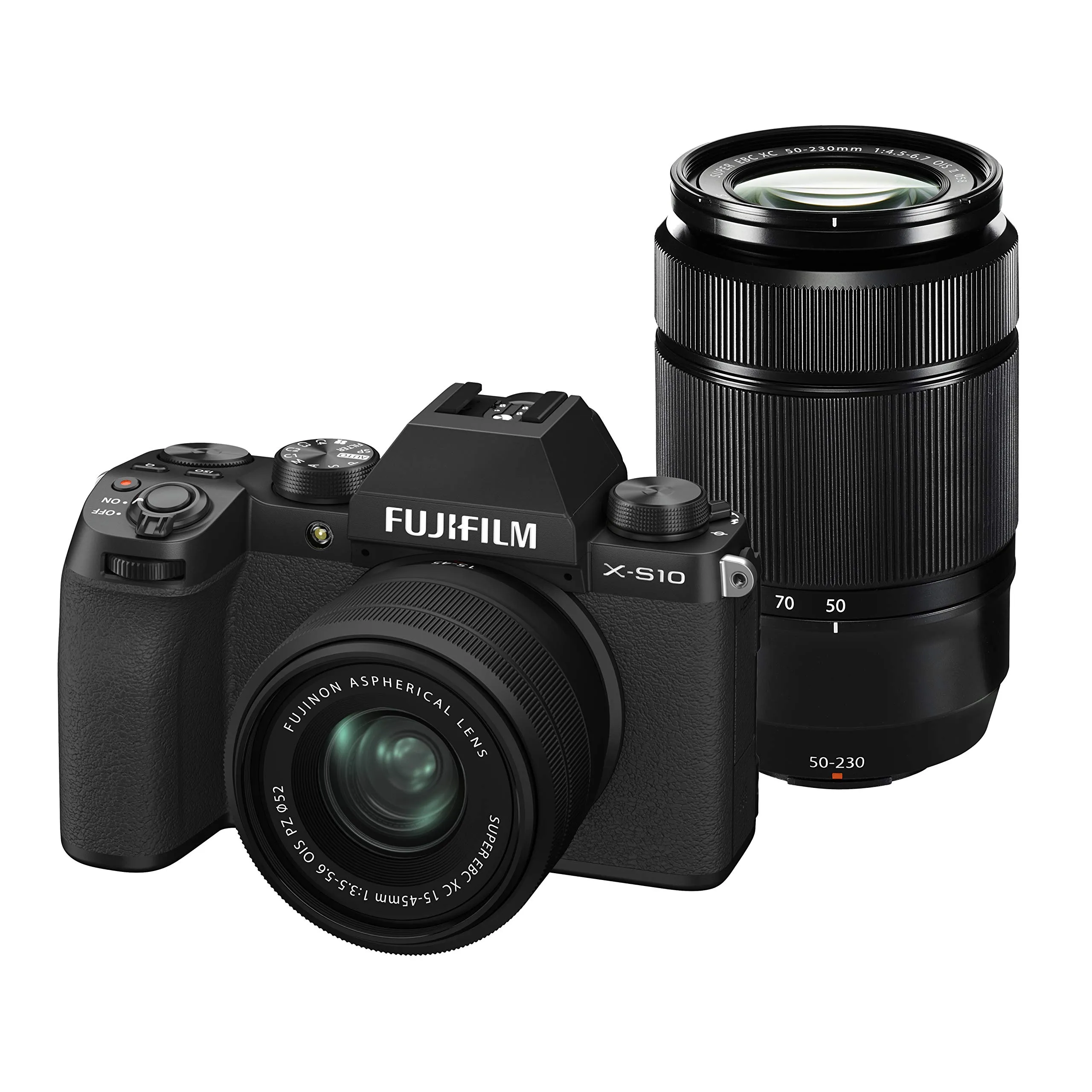 FUJIFILM X-S10 Mirrorless Camera Kit with XC15-45mm & XC50-230mm Lenses - Black