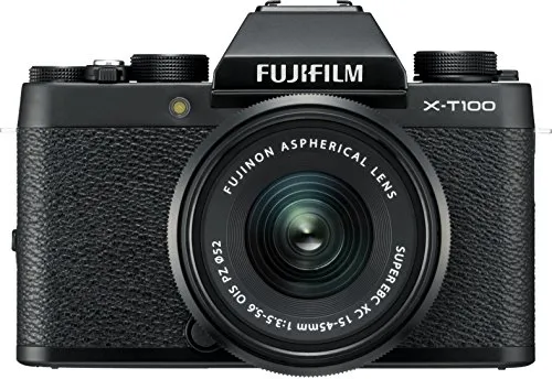 Fujifilm X-T100 Mirrorless Camera w/XC15-45mm Lens, 24.2MP, Bluetooth, Black