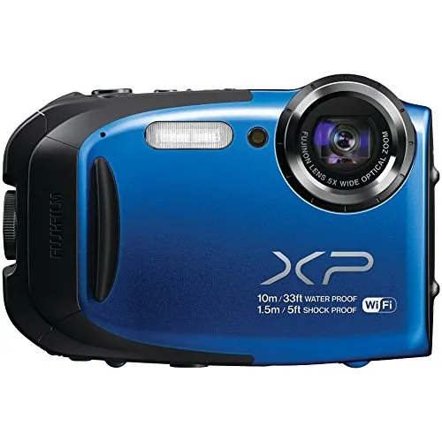 Fujifilm XP70 16 MP Waterproof Digital Camera with 5x Optical Zoom - Blue