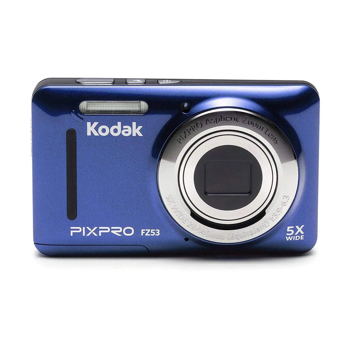 Kodak FZ53-BL Point and Shoot Digital Camera, 16.1MP, 28mm Wide Angle Lens, Blue