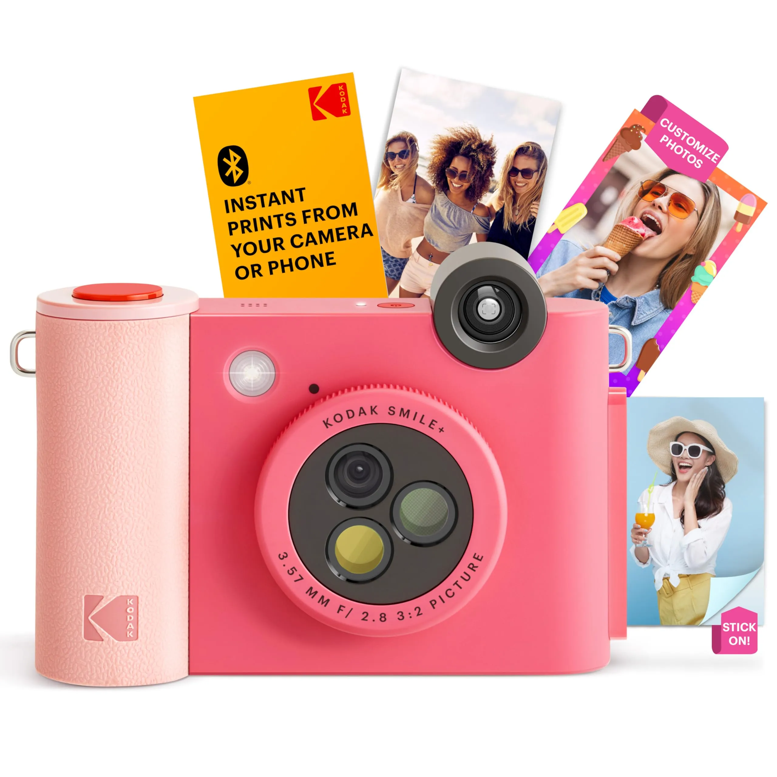 KODAK Smile+ 2-in-1 Digital Instant Print Camera & Bluetooth Photo Printer - 10MP, Fuchsia