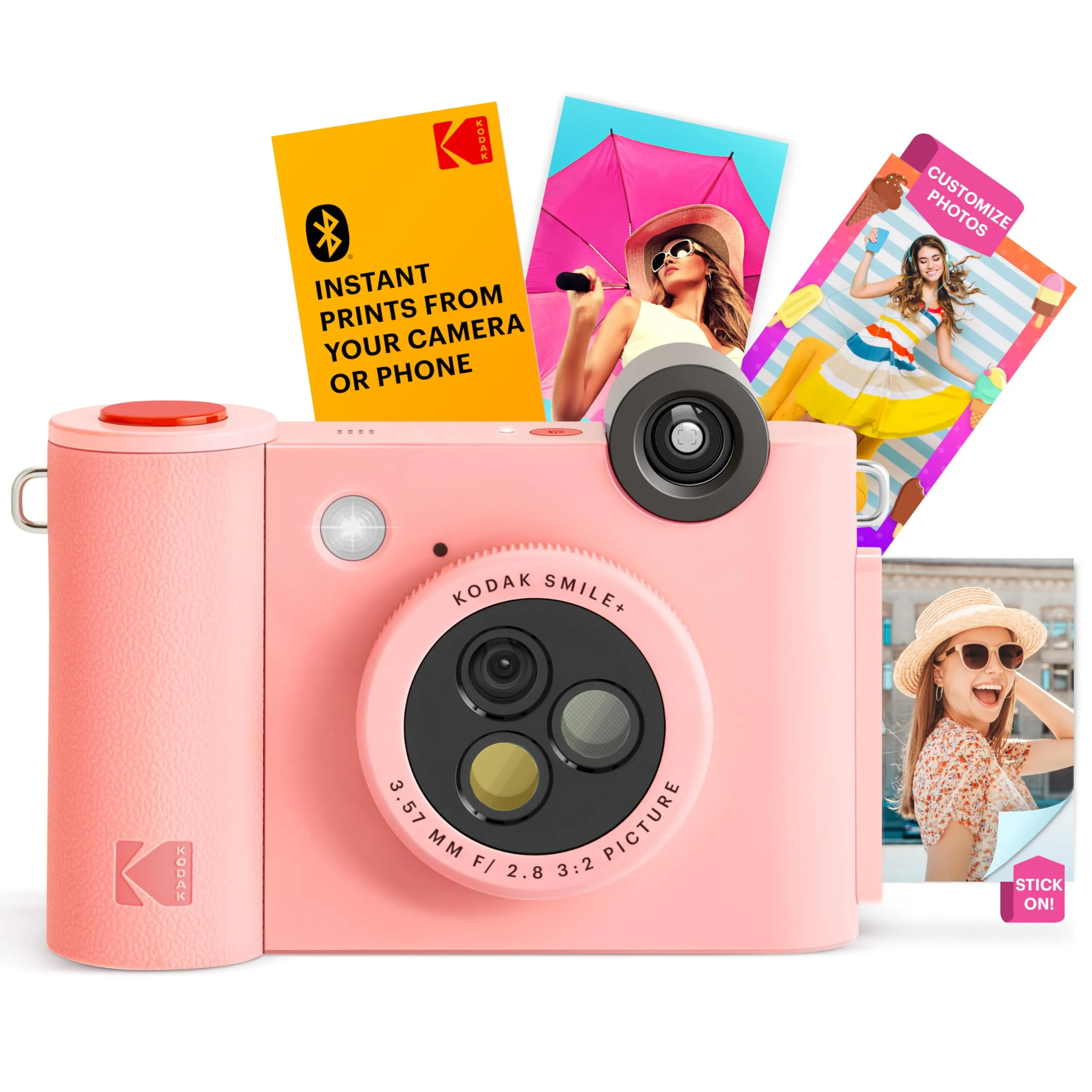 KODAK Smile+ 2-in-1 Digital Instant Print Camera & Wireless Bluetooth Printer - Pink, 10MP