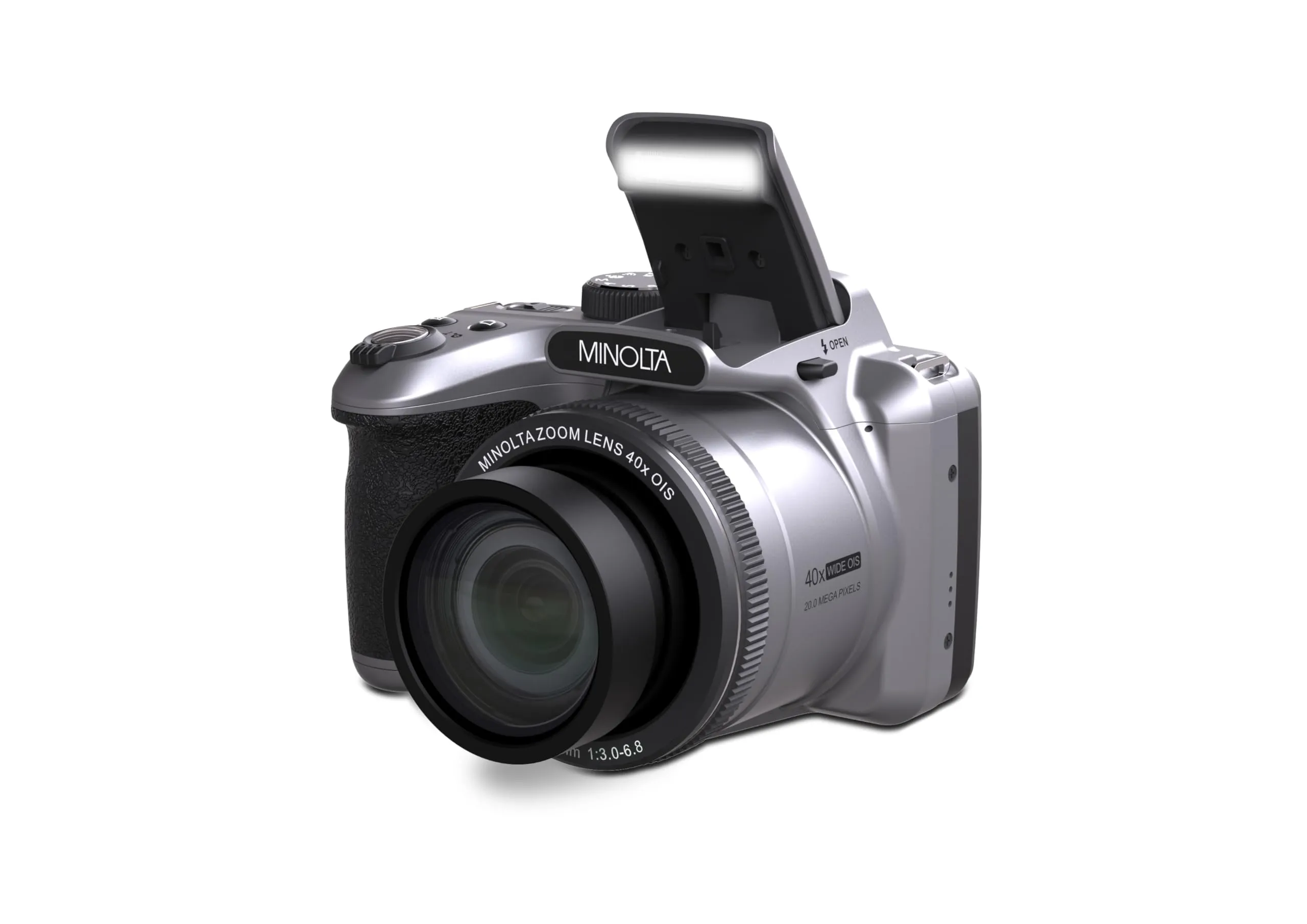 Minolta 20MP 40x Optical Zoom Digital Camera, 1080p FHD Video, Silver, WiFi Enabled