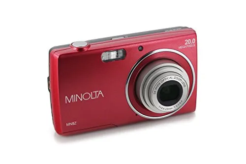 Minolta 20MP Digital Camera, 5X Optical Zoom, HD Video, 2.7' LCD, Red (MN5Z-R)