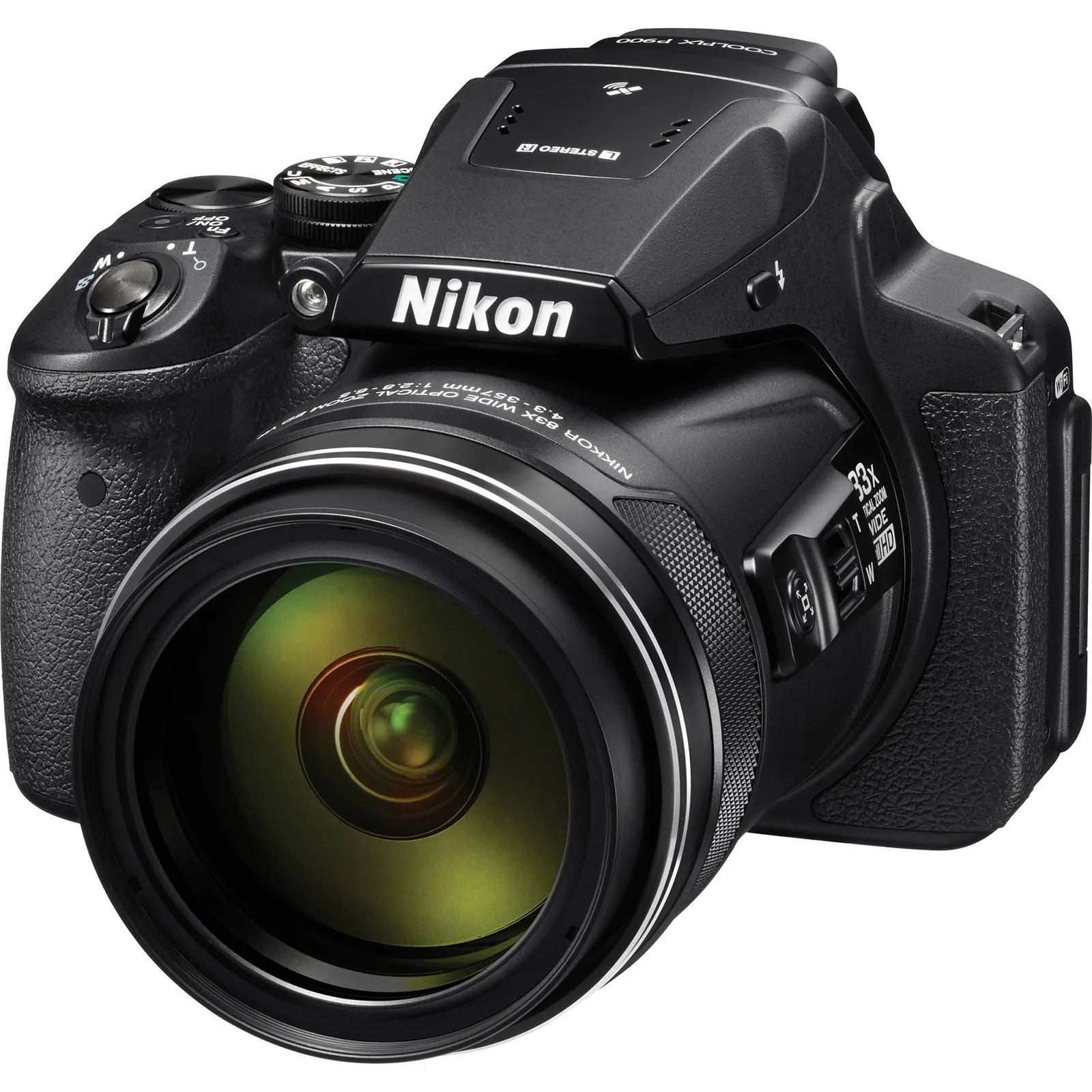 Nikon Coolpix P900 Wi-Fi 83x Zoom Digital Camera - Certified Refurbished, 16MP, Black