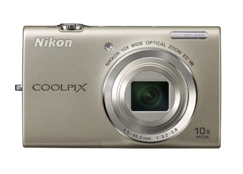 Nikon COOLPIX S6200 16 MP Digital Camera, 10x Optical Zoom, HD Video, Silver