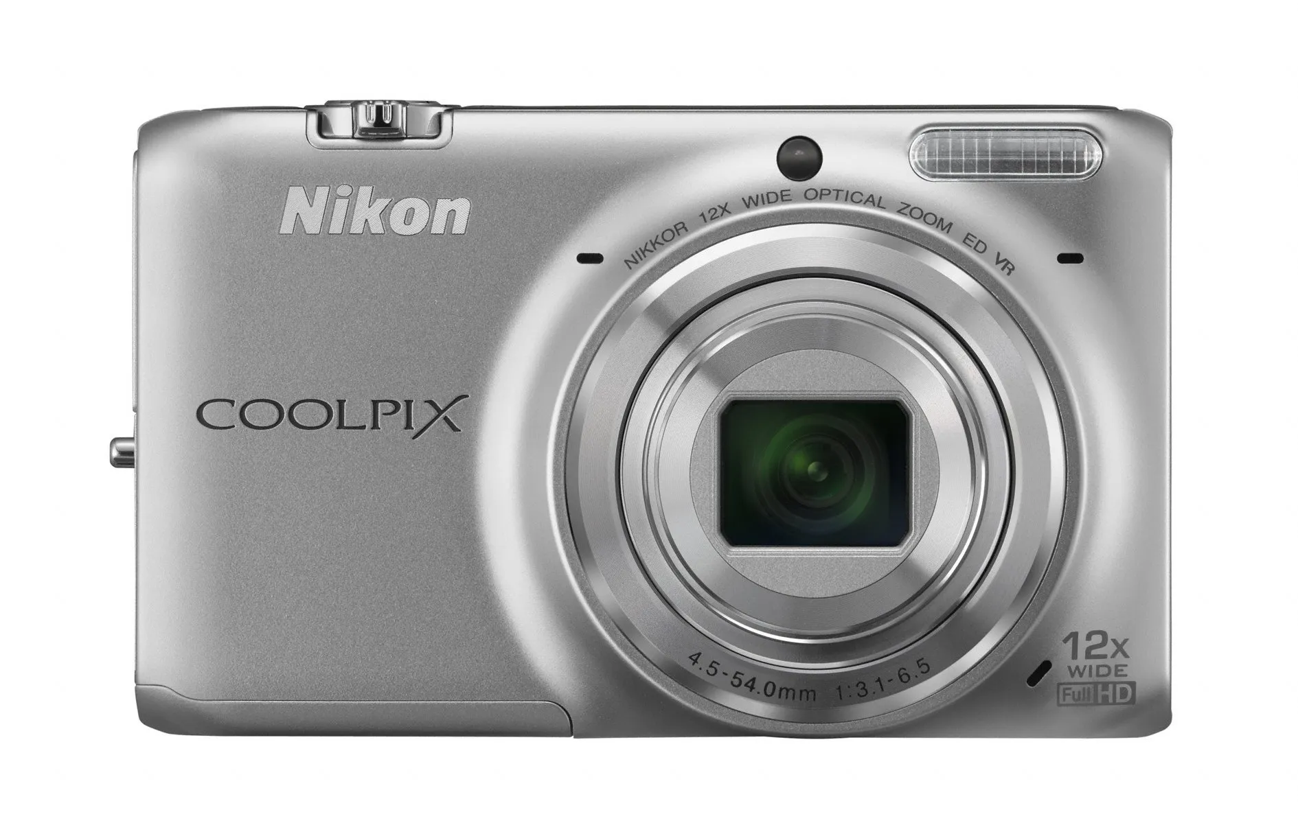 Nikon Coolpix S6500 Wi-Fi Digital Camera, 12x Zoom, 16MP CMOS Sensor, Silver