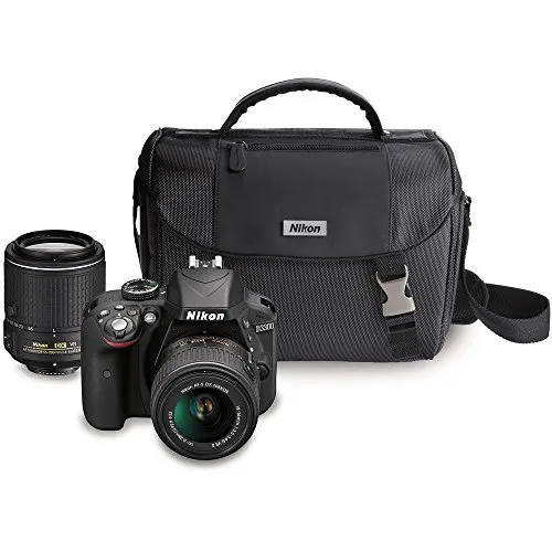 Nikon D3300 DSLR Kit with 18-55mm & 55-200mm Lenses - 24.2 MP, Compact, Black