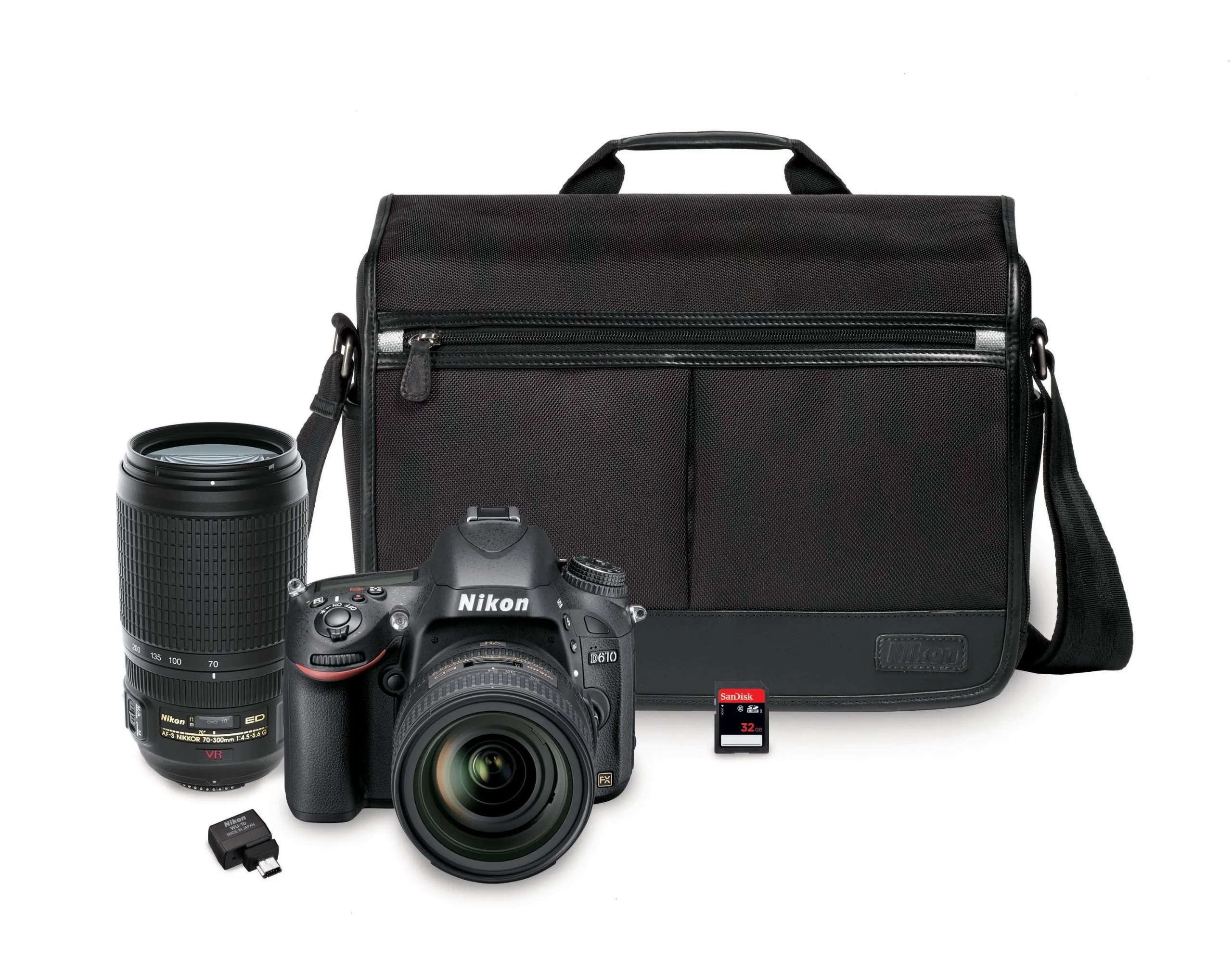 Nikon D610 24.3MP Full-Frame Digital SLR Camera Bundle with 24-85mm & 70-300mm Lenses