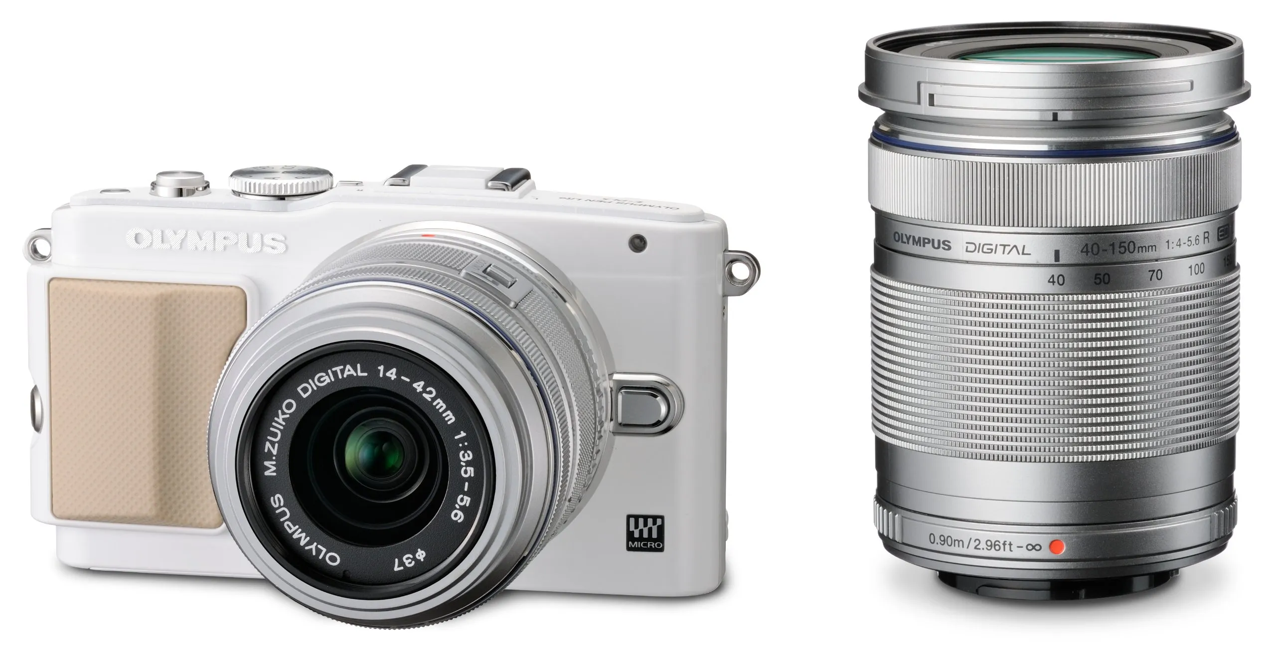 Olympus E-PL5 White Interchangeable Lens Camera Double Zoom Kit - Compact, High-Quality Photos