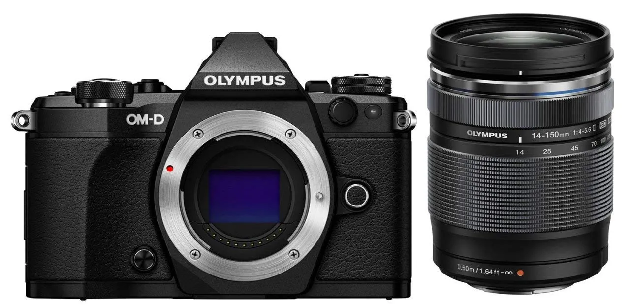 Olympus OM-D E-M5 Mark II Kit with 14-150mm Lens, 16.1MP, 5-Axis Stabilization, Black