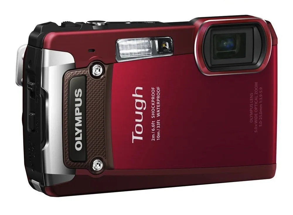 Olympus TG-820 12MP Shockproof Waterproof Camera - Red, 33ft Depth, 6.6ft Drop Resistance