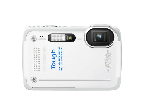 OM SYSTEM OLYMPUS Stylus TG-630 iHS Waterproof Digital Camera, 12MP, White, 5x Zoom