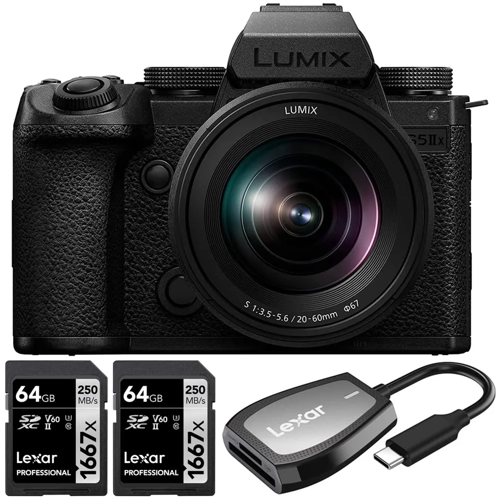 Panasonic DC-S5M2XKK Lumix S5IIX Full-Frame Mirrorless Camera with 20-60mm Lens Bundle