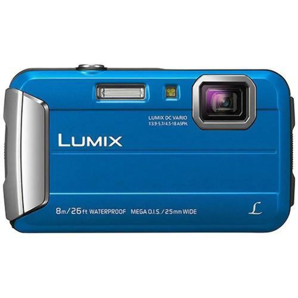 Panasonic Lumix DMC-FT30EB-A Waterproof Action Camera - Blue, 16MP, 4x Zoom, 2.7' LCD