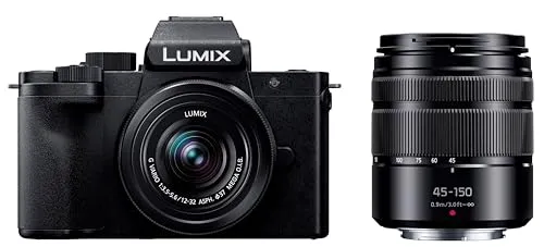 Panasonic LUMIX G100 4K Mirrorless Camera with 12-32mm & 40-150mm Lenses, Black