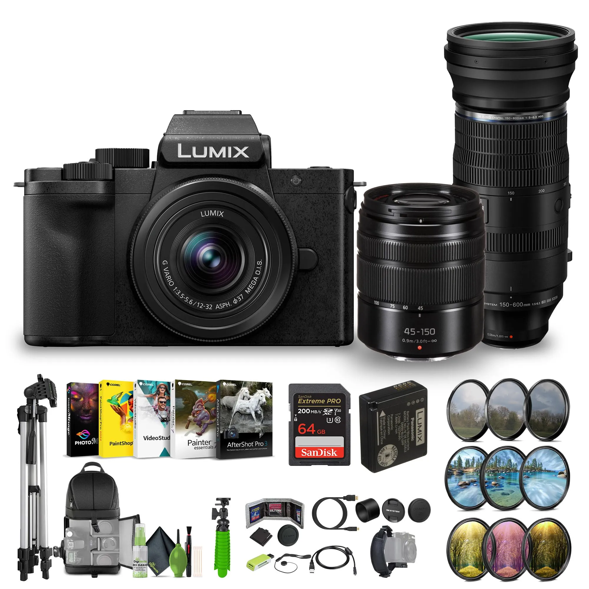 Panasonic Lumix G100D 4K Mirrorless Vlogging Camera Kit with 12-32mm & 45-150mm Lenses