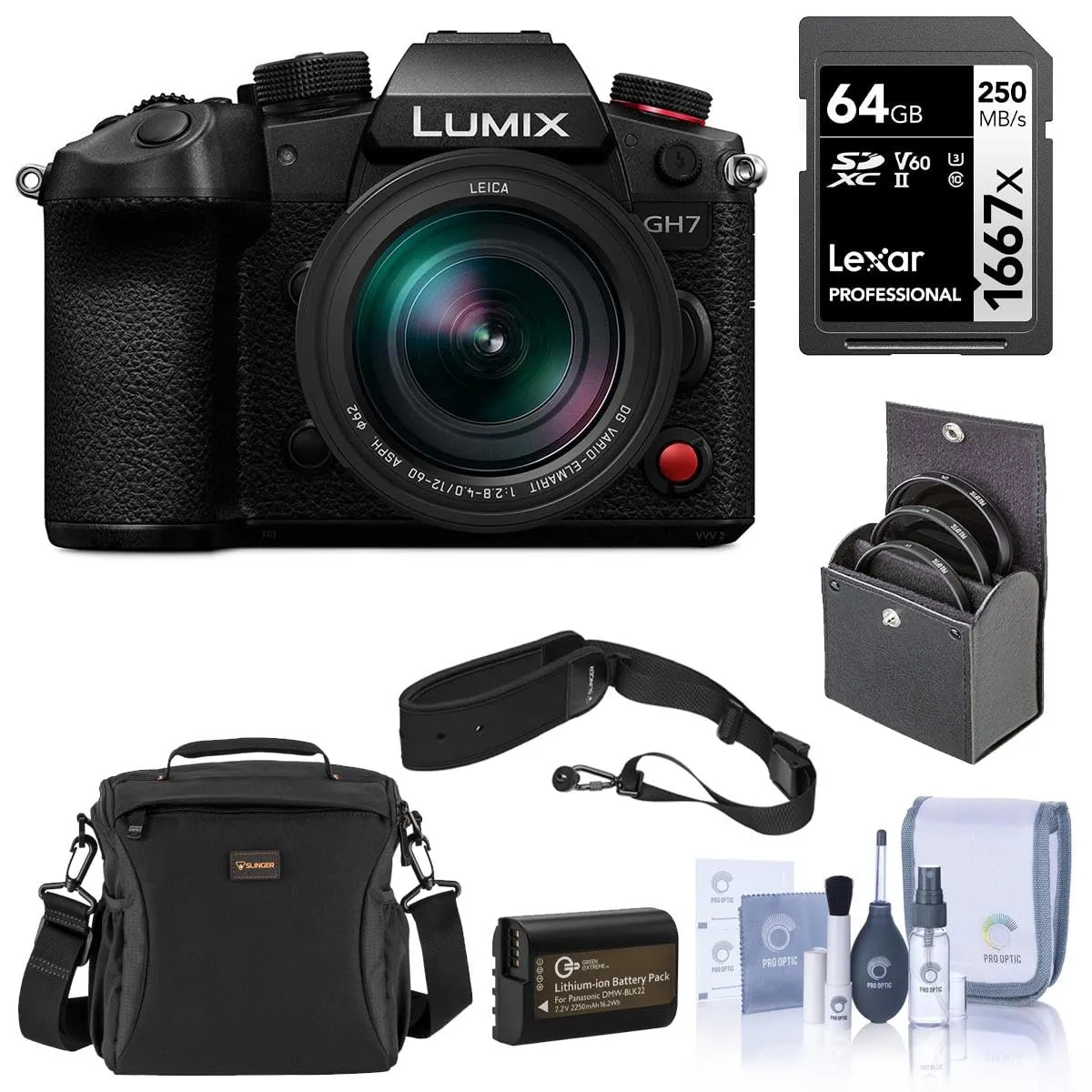 Panasonic Lumix GH7 Mirrorless Camera with 12-60mm f/2.8-4.0 Lens Bundle