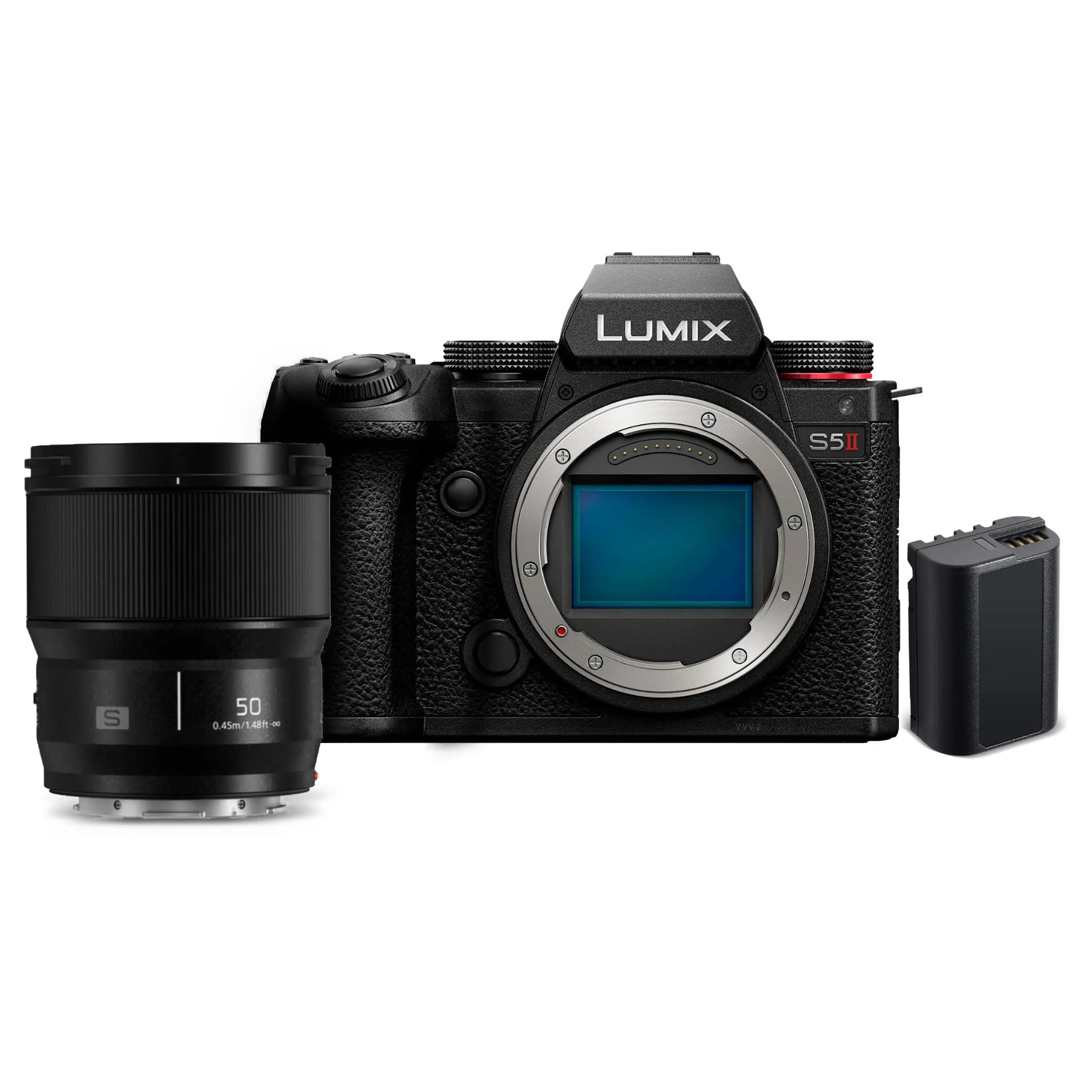 Panasonic LUMIX S5II 24.2MP Full Frame Camera Bundle with 50mm Lens & Battery Pack