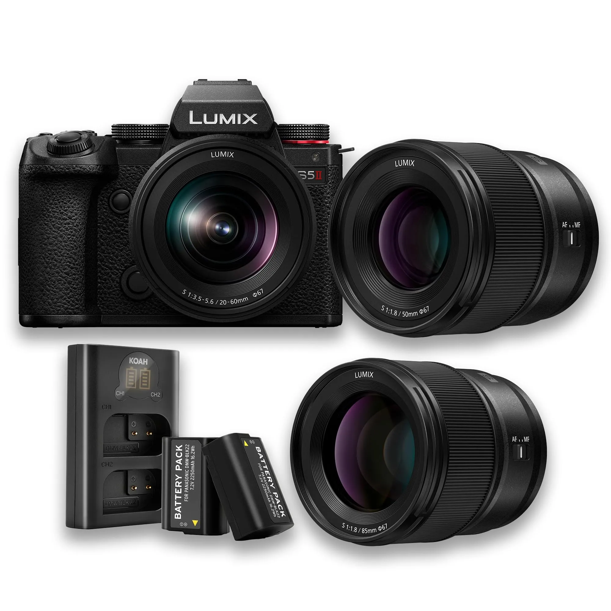 Panasonic Lumix S5II Full Frame Mirrorless Camera Bundle with 20-60mm & 50mm Lenses