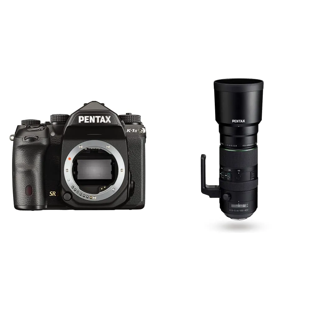 Pentax K-1 Mark II 36MP Weather Resistant DSLR with 150-450mm Telephoto Lens, Black