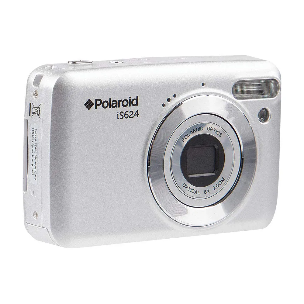 Polaroid IS624-SIL Silver Digital Camera 16MP with 6X Optical Zoom and LCD Screen