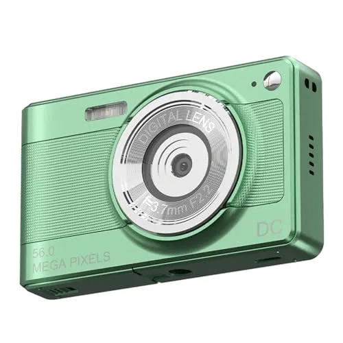 Portable 56MP Digital Camera with 2.8'' Screen, 16X Zoom, Student-Friendly Green Design