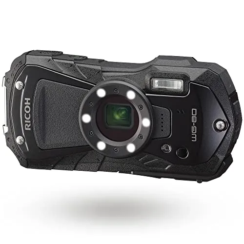 Ricoh WG-80 Black Waterproof Digital Camera - 14M Depth, 16MP, Shockproof, Freezeproof, Crushproof