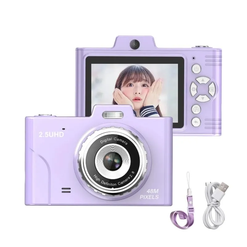 ROCKFOX 1080P HD Digital Camera with 2.7-Inch Screen, Purple, Autofocus, 18-55mm Zoom