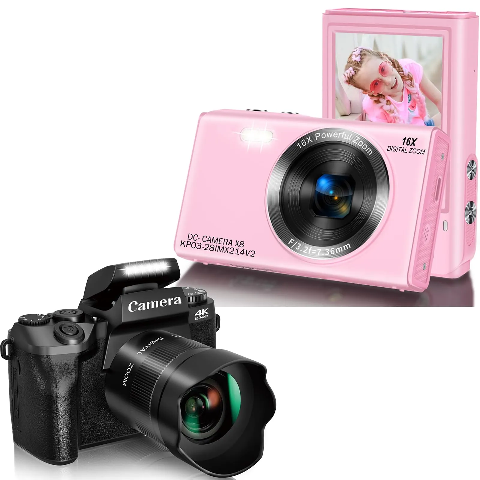 Saneen 4K 64MP Digital Camera with Webcam Functionality for Photography and Vlogging