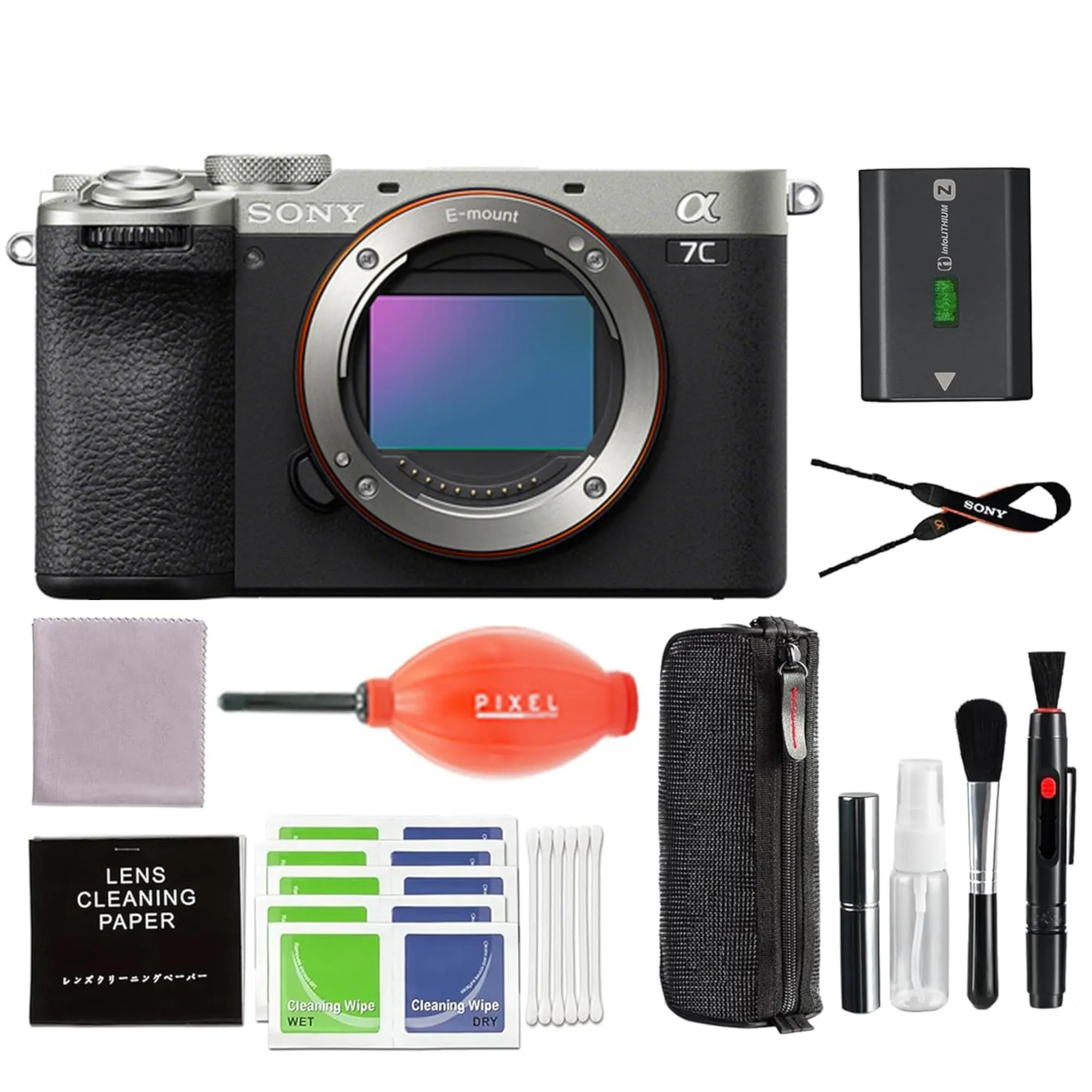 Sony Alpha 7C II Full-Frame Camera Bundle (Silver) with Pixel Advanced Accessories